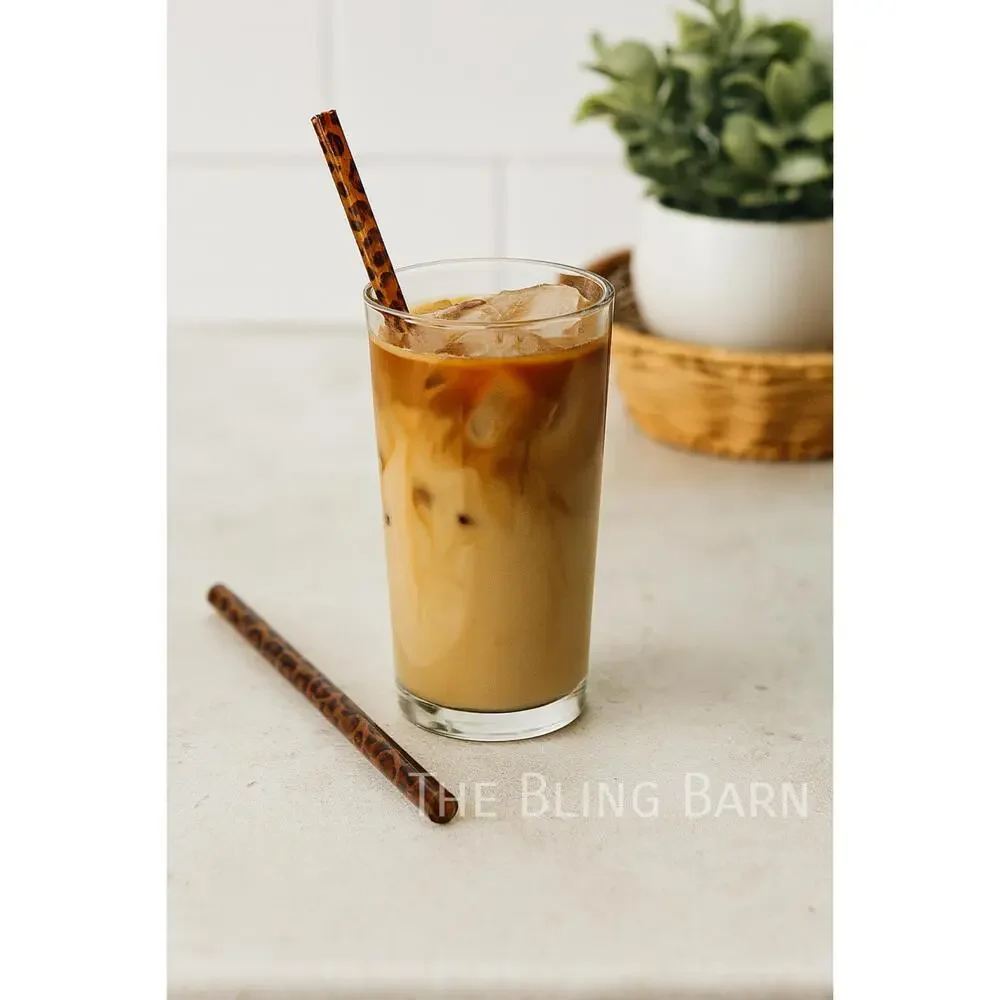 Sip Pretty Leopard Set of 2 Reusable Straws